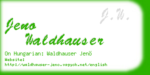jeno waldhauser business card