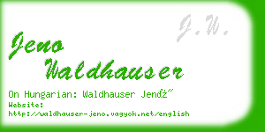 jeno waldhauser business card